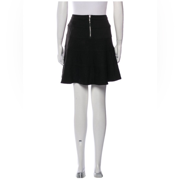 NEW Authentic See By Chloé Zippered Scalloped Black Flare Mini Skirt A-Line - Picture 5 of 10